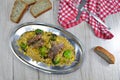 Lamb Risotto with Brussel Sprouts and Corn Royalty Free Stock Photo