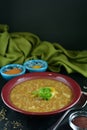 Vegan Brown Lentil Stew with Spices Royalty Free Stock Photo