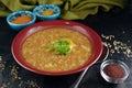 Vegan Brown Lentil Stew with Spices Royalty Free Stock Photo