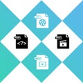 Set PHP file document, MP4, AVI and MOV icon. Vector Royalty Free Stock Photo