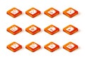 Set PHP file document, MP4, MP3, AVI, OTF, DOC and EPS icon. Vector Royalty Free Stock Photo