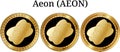 Set of physical golden coin Aeon AEON