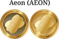 Set of physical golden coin Aeon AEON