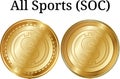 Set of physical golden coin All Sports (SOC)