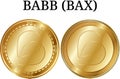 Set of physical golden coin BABB BAX