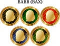 Set of physical golden coin BABB BAX