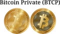 Set of physical golden coin Bitcoin Private BTCP