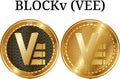 Set of physical golden coin BLOCKv VEE