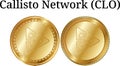 Set of physical golden coin Callisto Network (CLO)