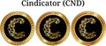 Set of physical golden coin Cindicator CND