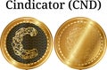 Set of physical golden coin Cindicator CND