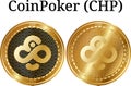 Set of physical golden coin CoinPoker (CHP)