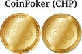 Set of physical golden coin CoinPoker (CHP)