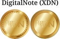 Set of physical golden coin DigitalNote XDN Royalty Free Stock Photo