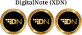 Set of physical golden coin DigitalNote XDN Royalty Free Stock Photo