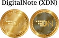 Set of physical golden coin DigitalNote XDN Royalty Free Stock Photo