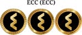 Set of physical golden coin ECC ECC Royalty Free Stock Photo