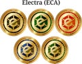 Set of physical golden coin Electra (ECA)