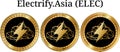 Set of physical golden coin Electrify.Asia ELEC