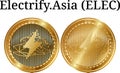 Set of physical golden coin Electrify.Asia ELEC