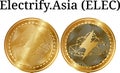 Set of physical golden coin Electrify.Asia ELEC