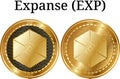 Set of physical golden coin Expanse (EXP)