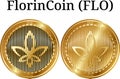 Set of physical golden coin FlorinCoin FLO