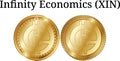 Set of physical golden coin Infinity Economics (XIN)