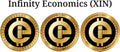 Set of physical golden coin Infinity Economics XIN