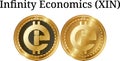 Set of physical golden coin Infinity Economics XIN