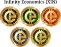 Set of physical golden coin Infinity Economics XIN