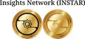 Set of physical golden coin Insights Network INSTAR