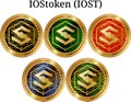 Set of physical golden coin IOStoken IOST