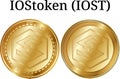 Set of physical golden coin IOStoken IOST