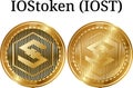 Set of physical golden coin IOStoken IOST