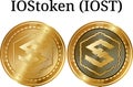 Set of physical golden coin IOStoken IOST