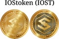 Set of physical golden coin IOStoken IOST