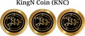Set of physical golden coin KingN Coin (KNC)