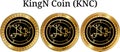 Set of physical golden coin KingN Coin KNC