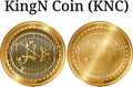 Set of physical golden coin KingN Coin KNC