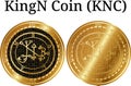 Set of physical golden coin KingN Coin KNC