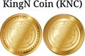 Set of physical golden coin KingN Coin KNC