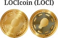 Set of physical golden coin LOCIcoin LOCI