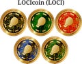 Set of physical golden coin LOCIcoin (LOCI)