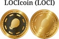 Set of physical golden coin LOCIcoin LOCI