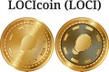 Set of physical golden coin LOCIcoin LOCI