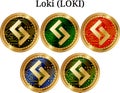 Set of physical golden coin Loki LOKI