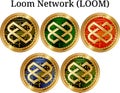 Set of physical golden coin Loom Network (LOOM)