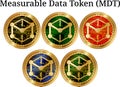 Set of physical golden coin Measurable Data Token MDT