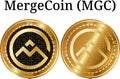 Set of physical golden coin MergeCoin (MGC)